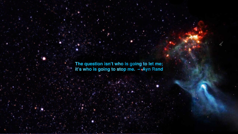 Cosmic quote with nebula