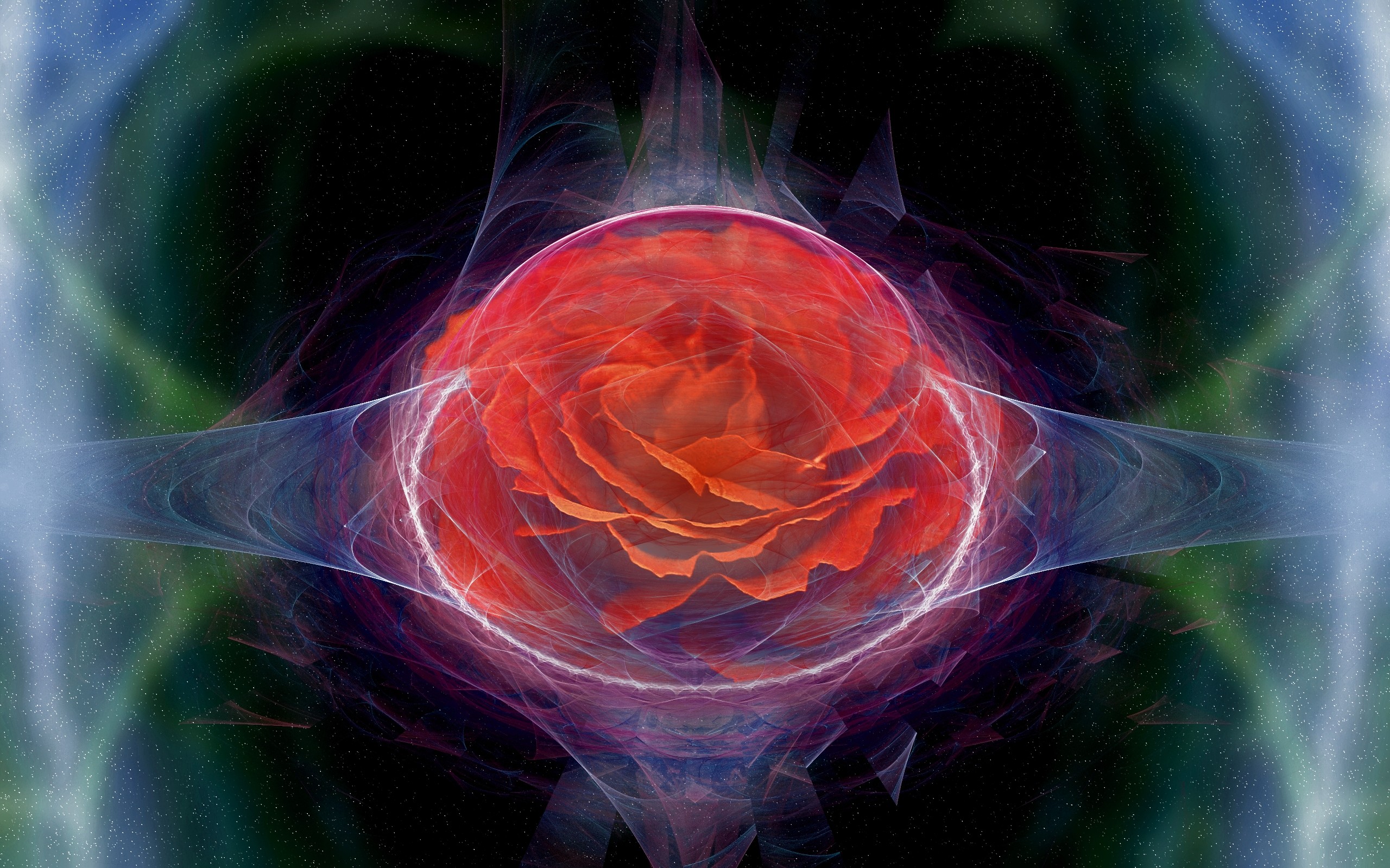 Cosmic rose in space