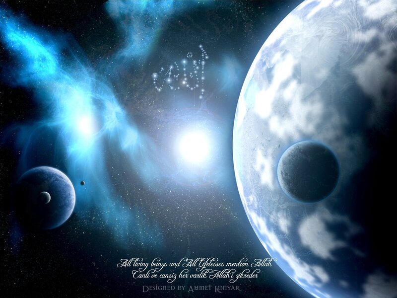 Cosmic scene with planets