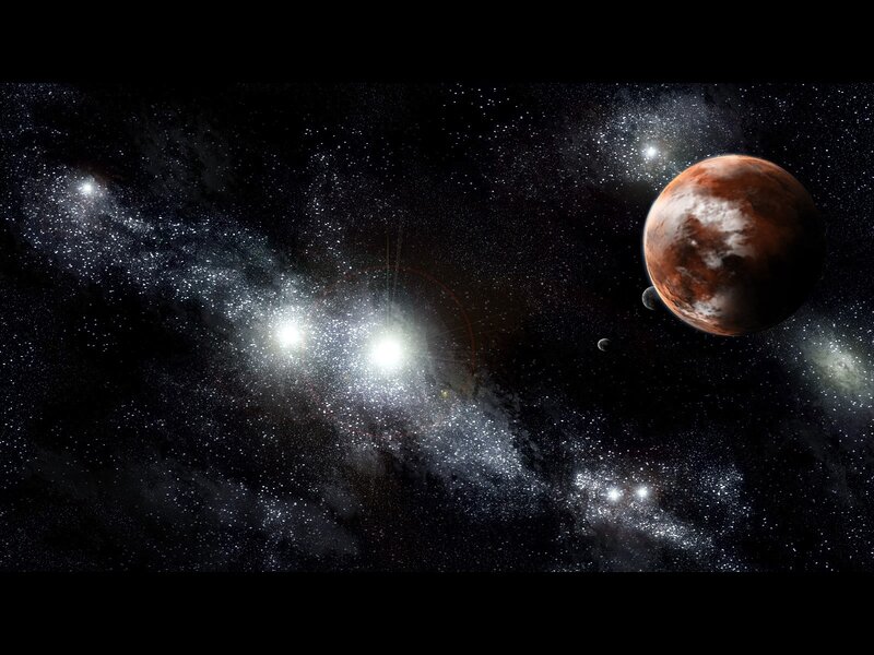 Cosmic scene with planets