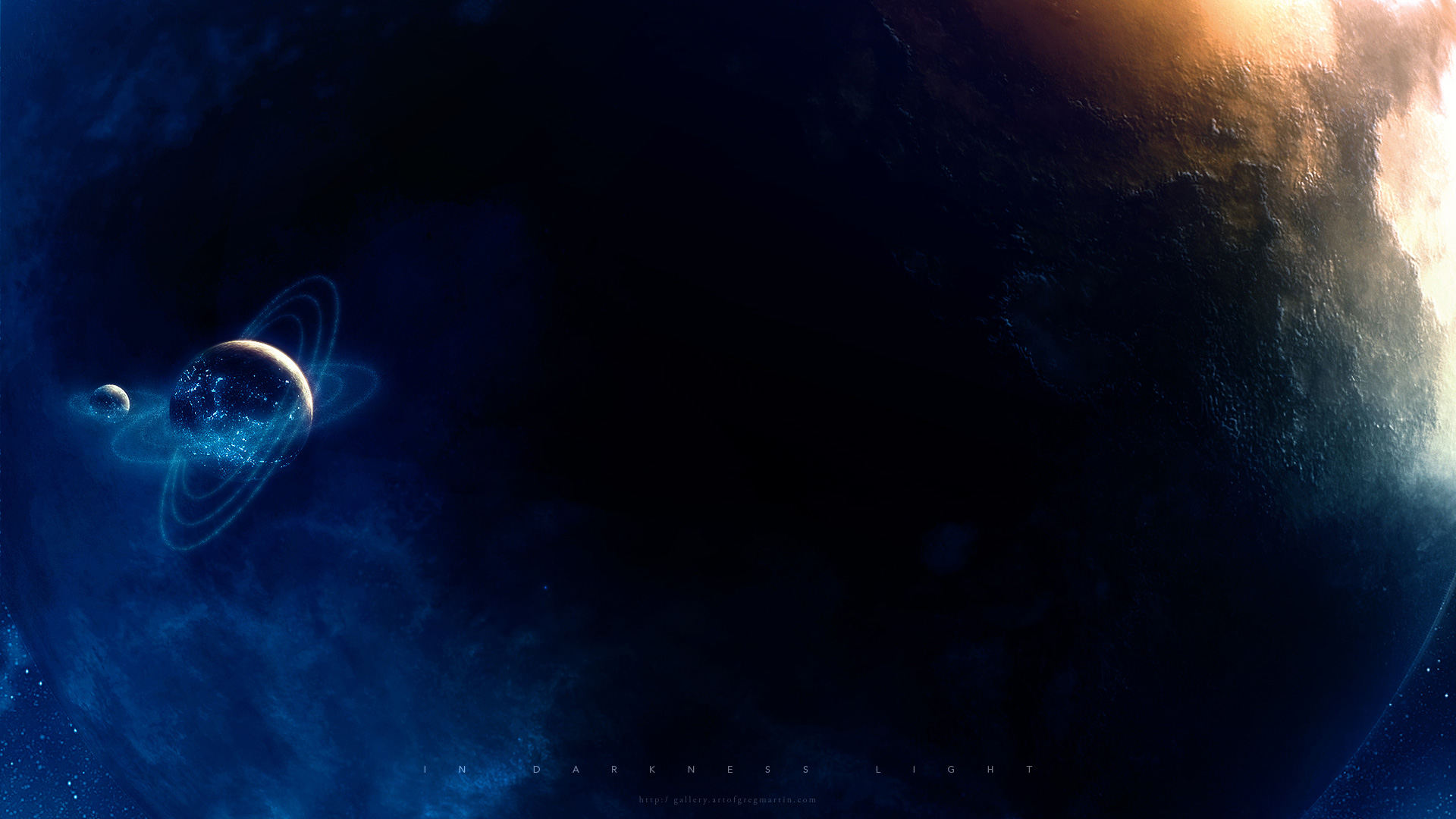 Cosmic scene with planets