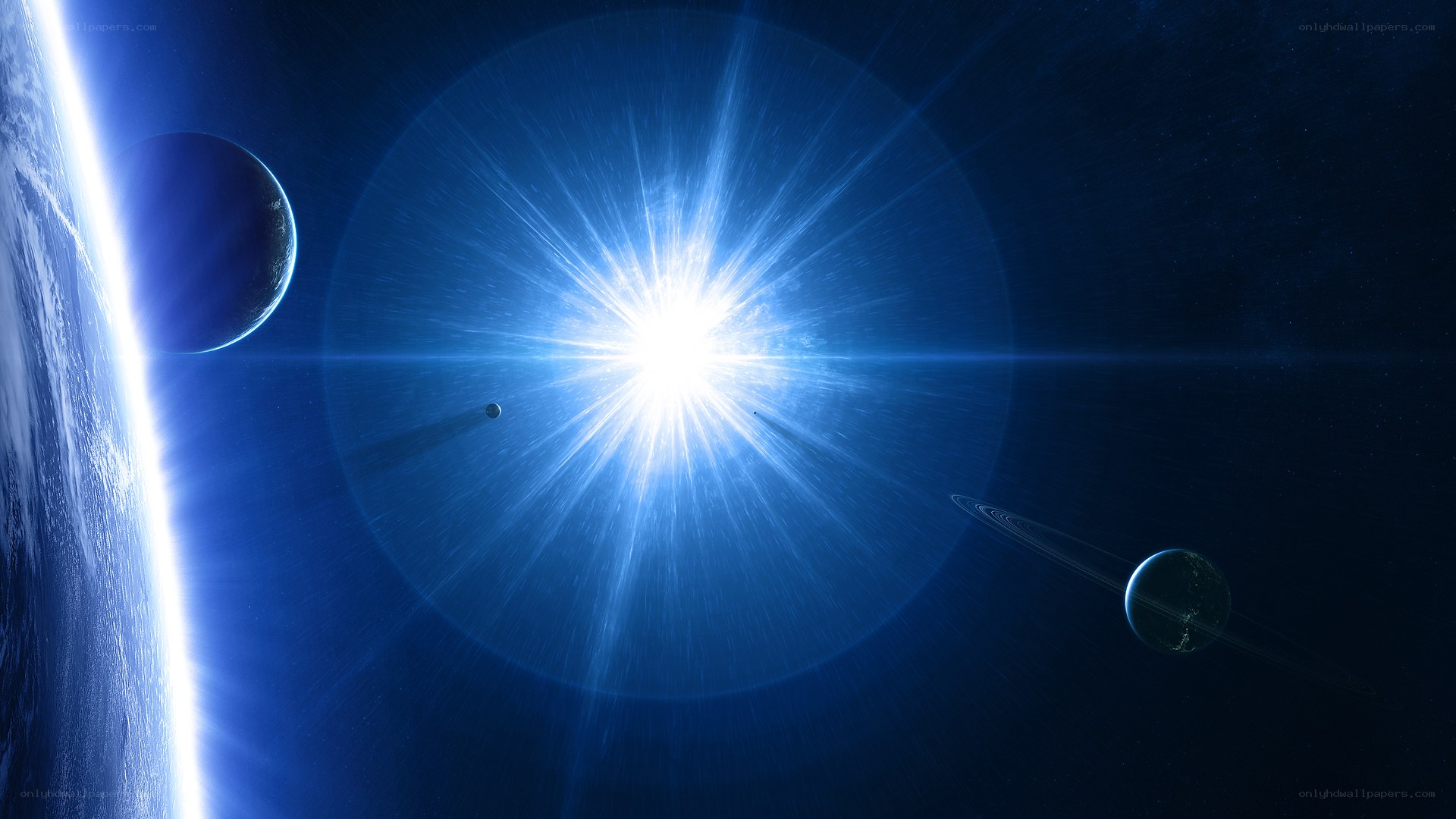 Cosmic scene with planets