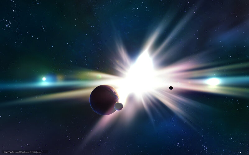 Cosmic scene with planets