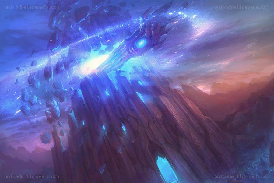 Cosmic ship crashes into mountain