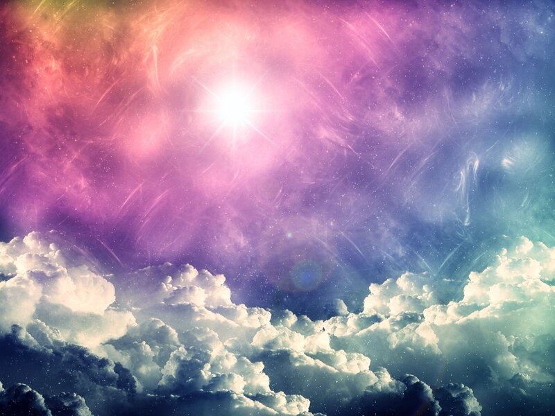 Cosmic sky with colorful clouds