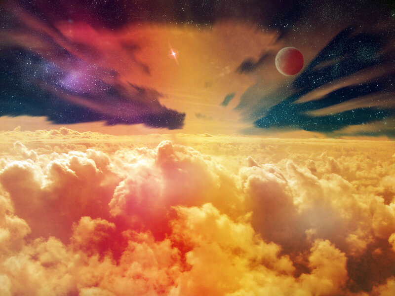 Cosmic sky with planet