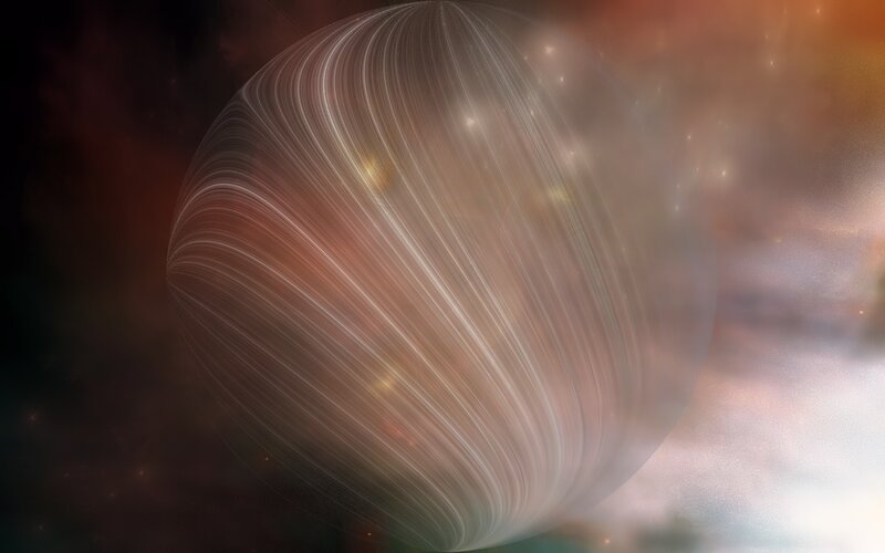 Cosmic sphere with light trails