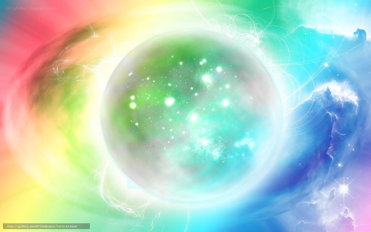 Cosmic sphere with rainbow aura