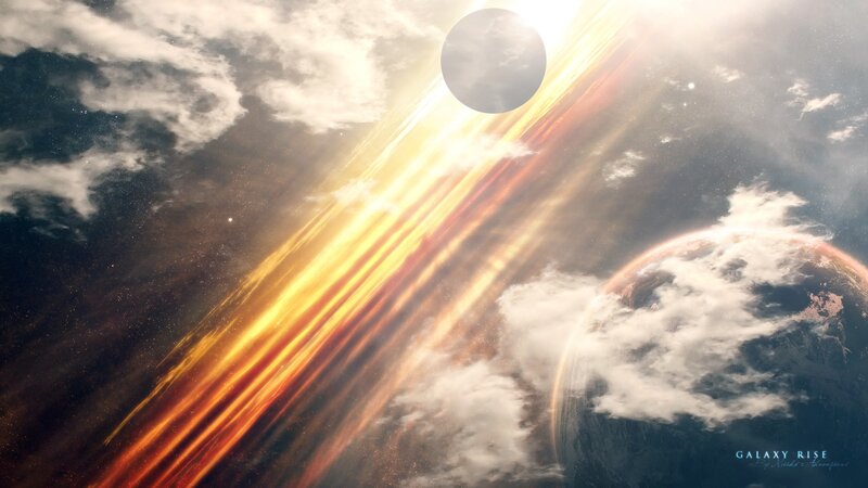 Cosmic Sunrise Over Planet
