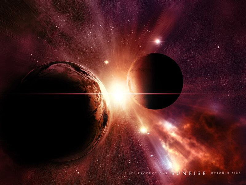 Cosmic Sunrise Scene