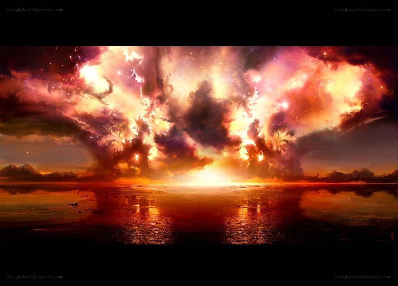 Cosmic sunset over water