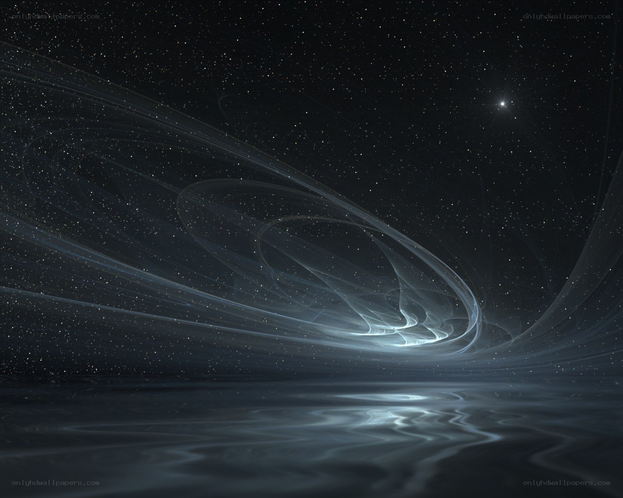 Cosmic swirl over water
