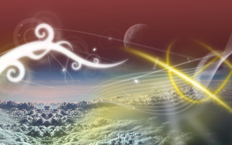 Cosmic swirls over clouds