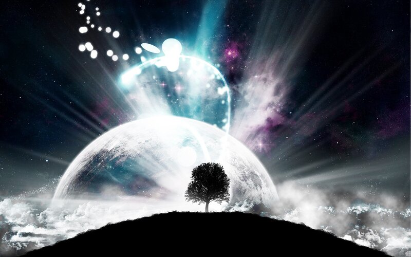 cosmic tree on alien planet