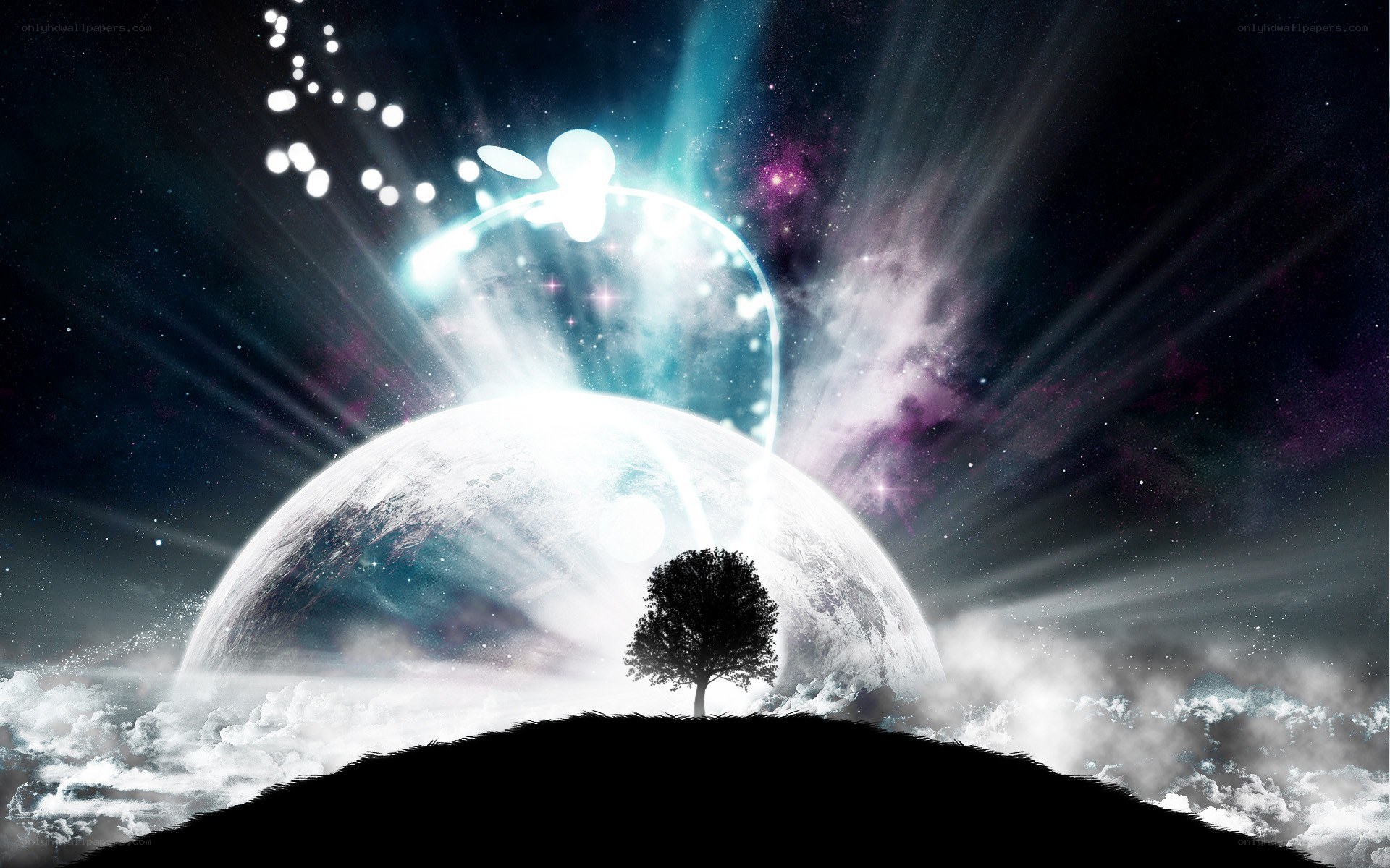 cosmic tree on alien planet