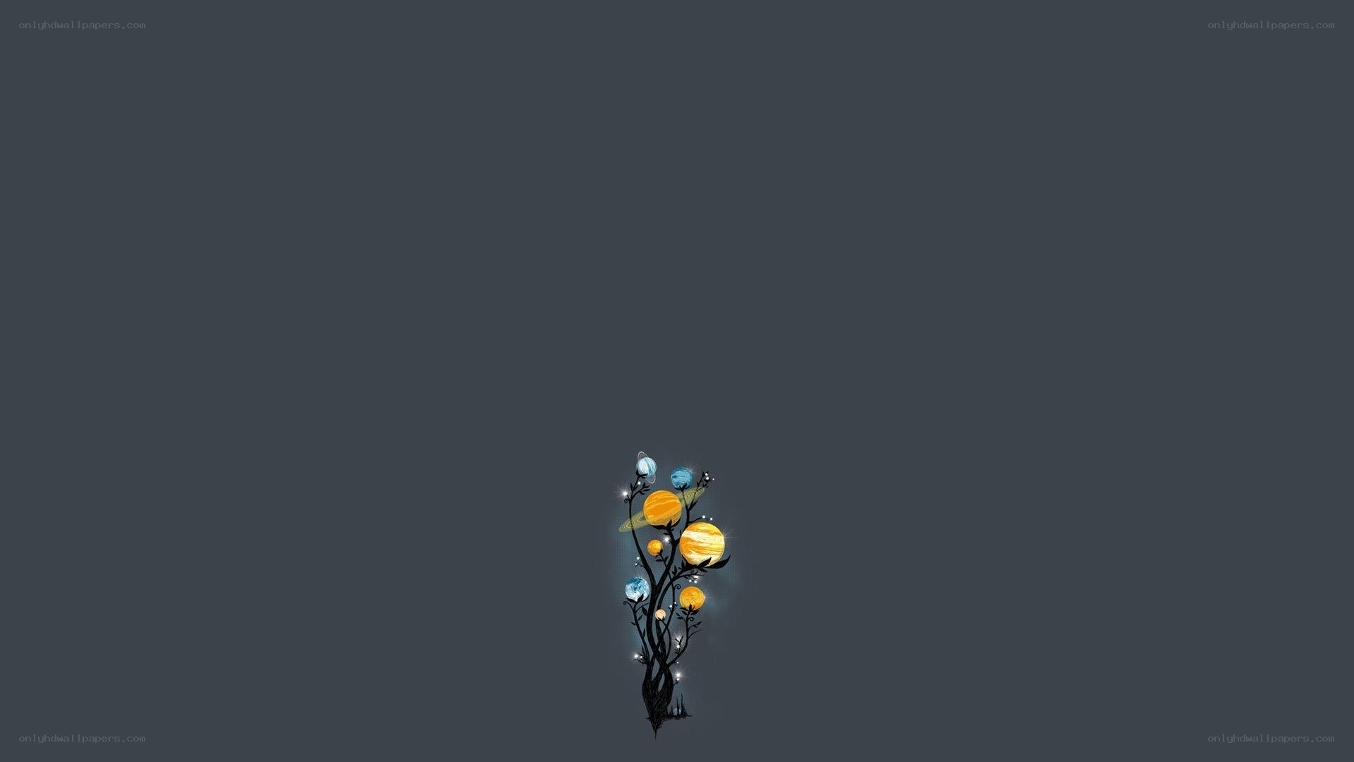 cosmic tree with planets
