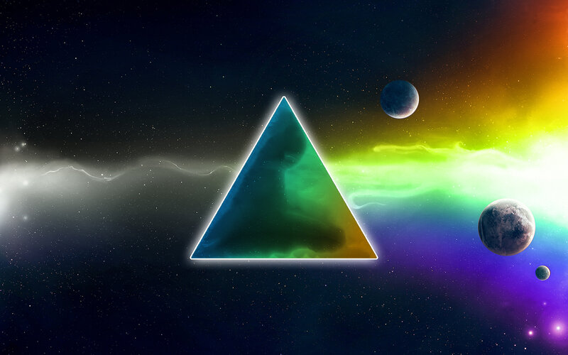 cosmic triangle with planets