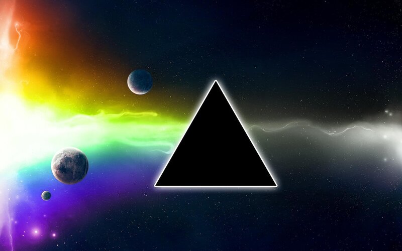 cosmic triangle with planets
