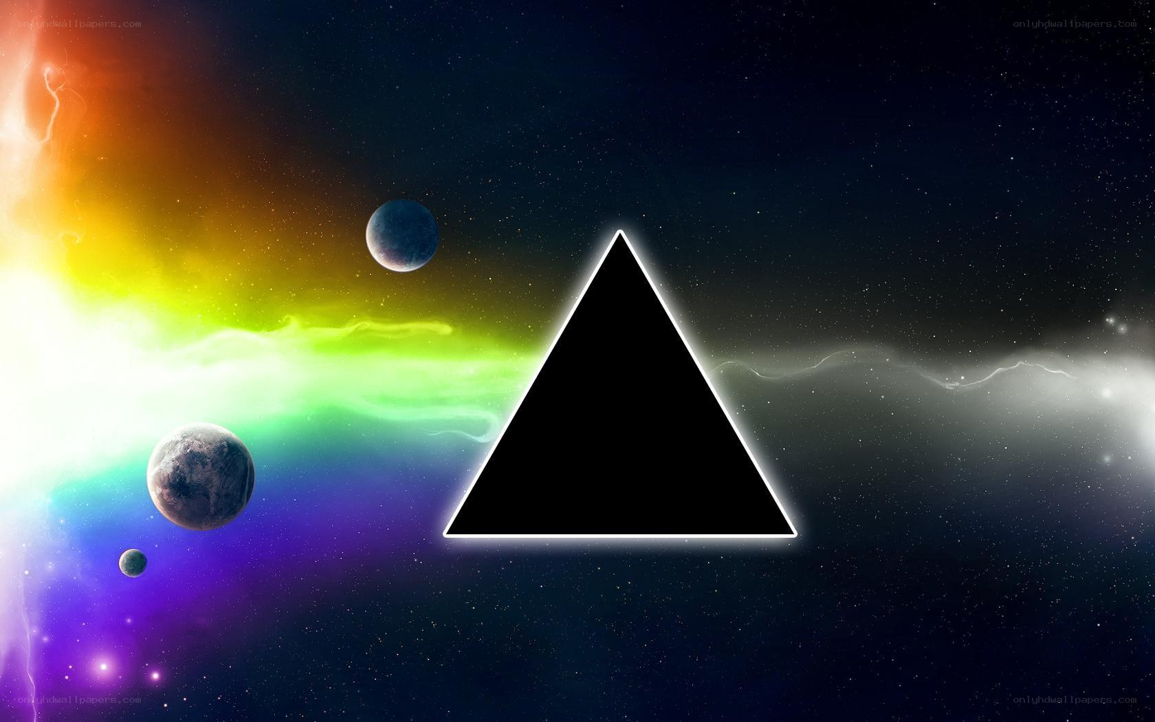 cosmic triangle with planets