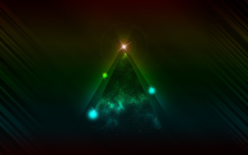 cosmic triangle with star