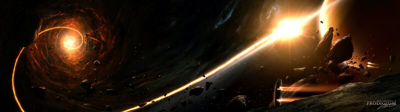 Cosmic tunnel and asteroid field