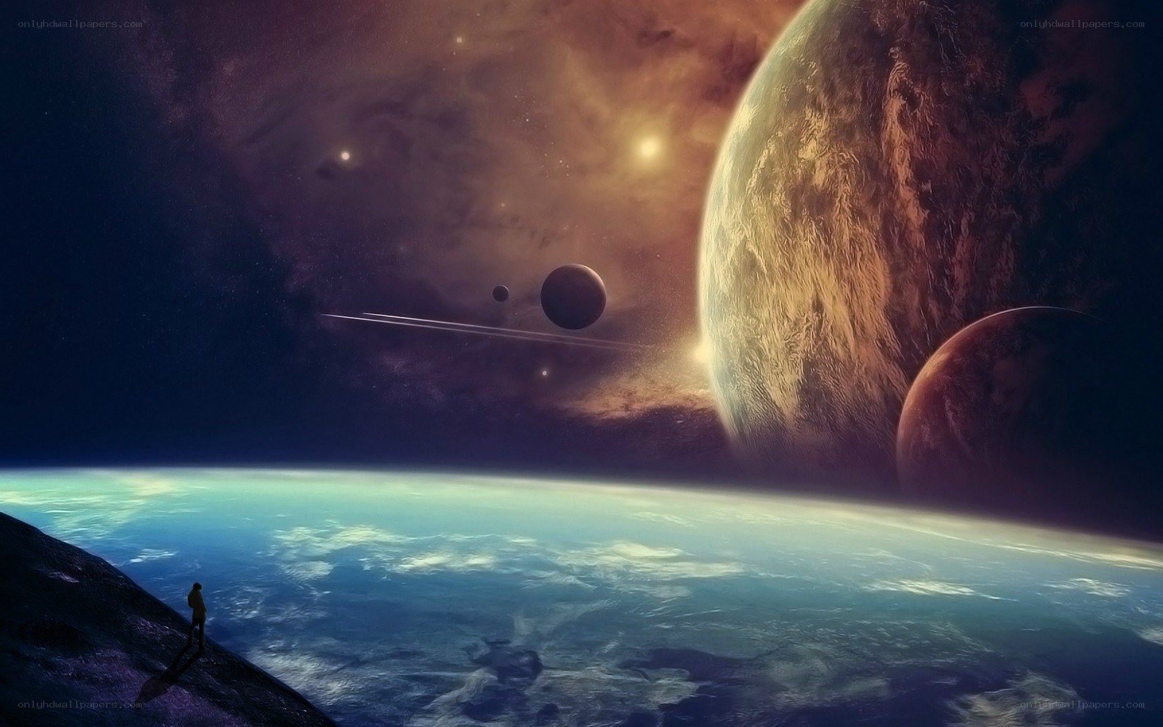 Cosmic view from alien planet