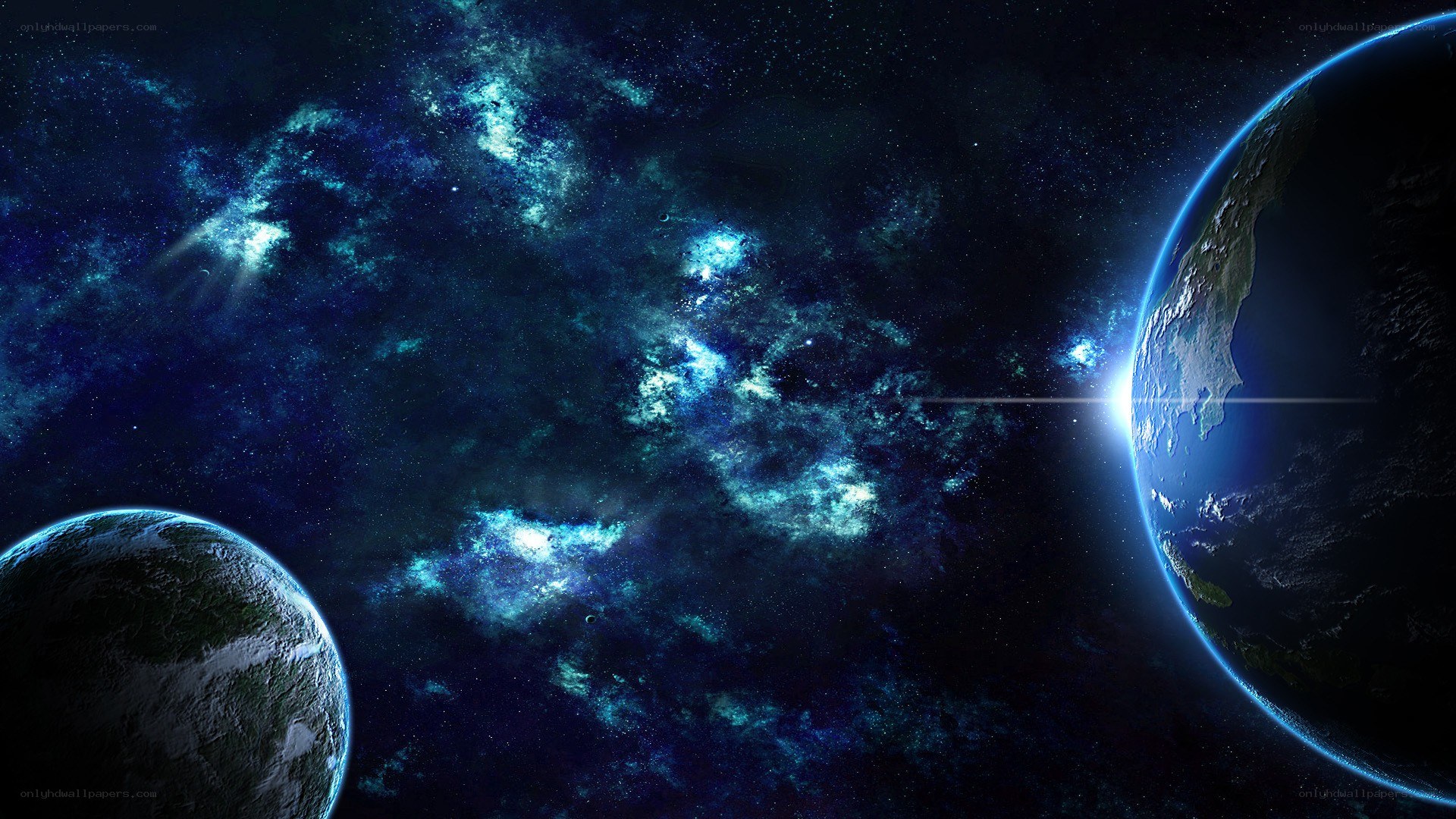 Cosmic view of two planets