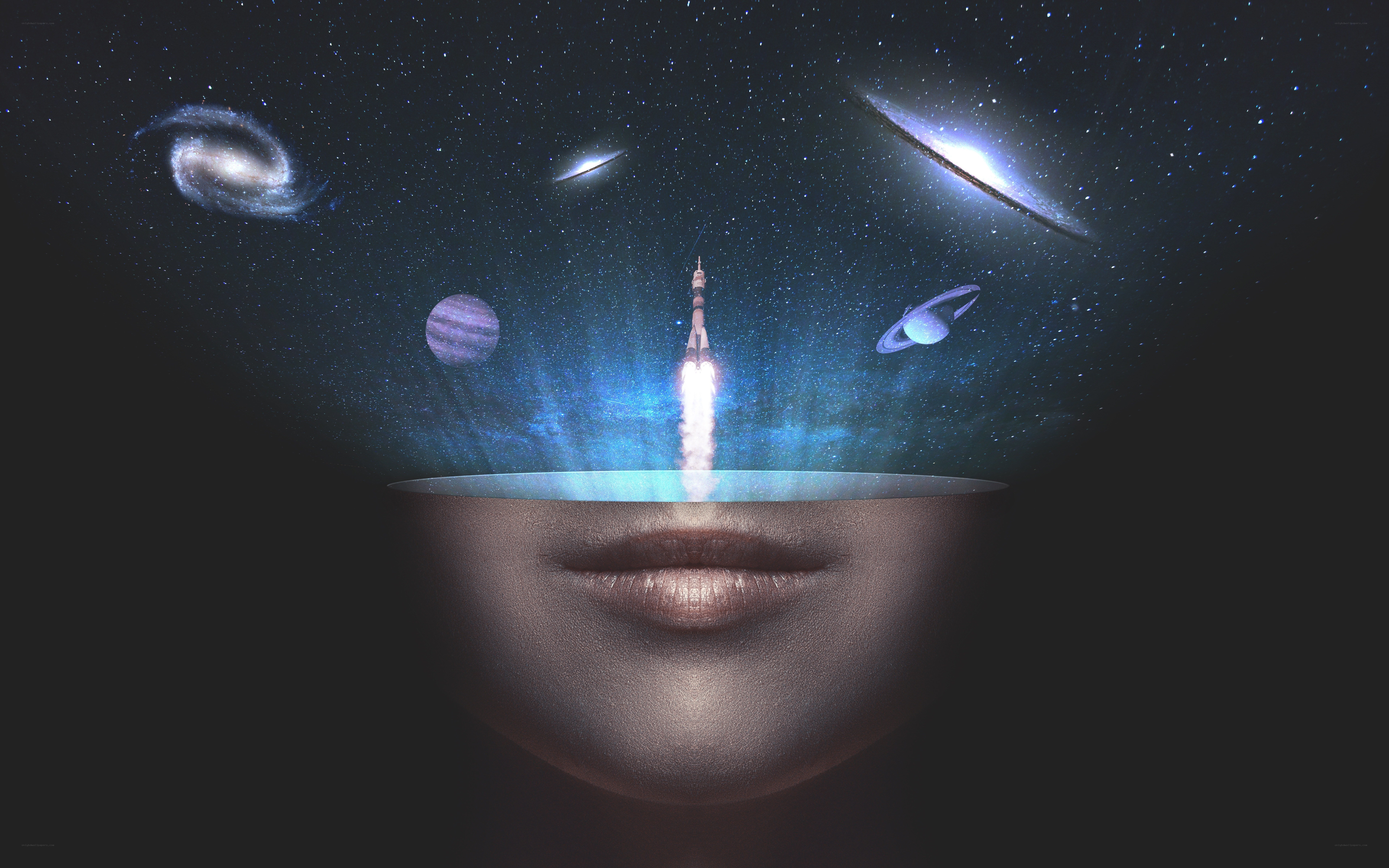 cosmic vision of a rocket launch
