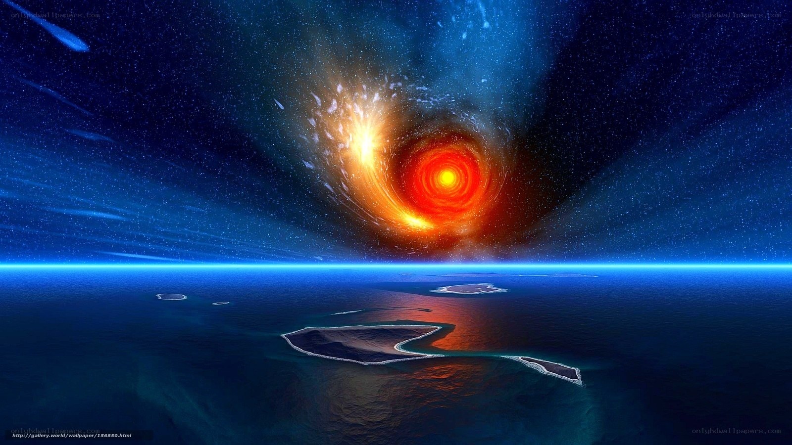 Cosmic vortex over ocean
