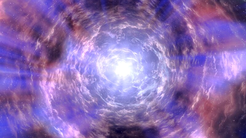 Cosmic Vortex Tunnel — Purple, Dramatic, Digital Art