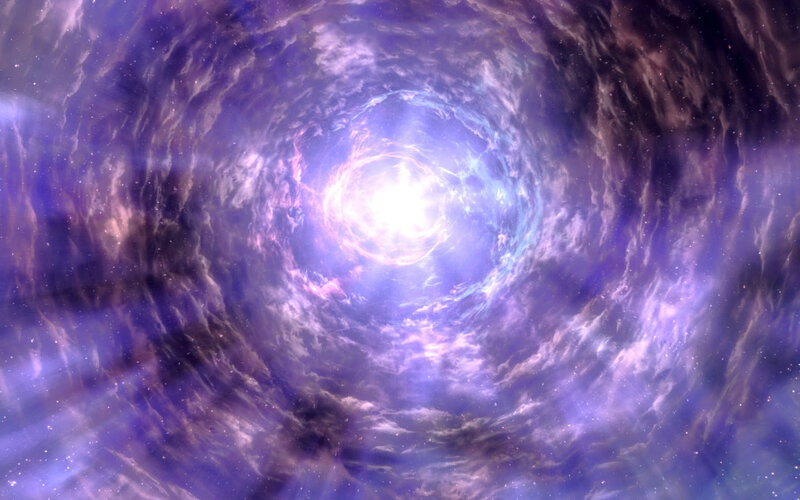 Cosmic Vortex Tunnel — Purple, Dramatic