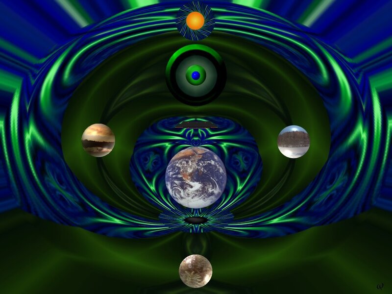 cosmic vortex with planets