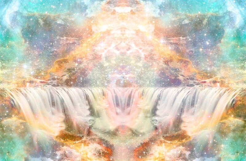 Cosmic waterfall nebula