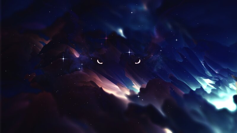Cosmic Wolf Face