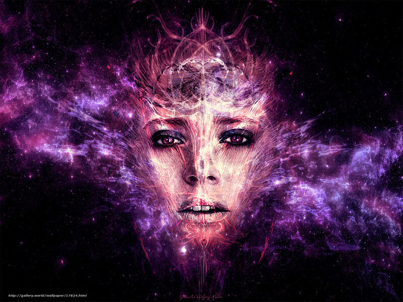 cosmic woman face art