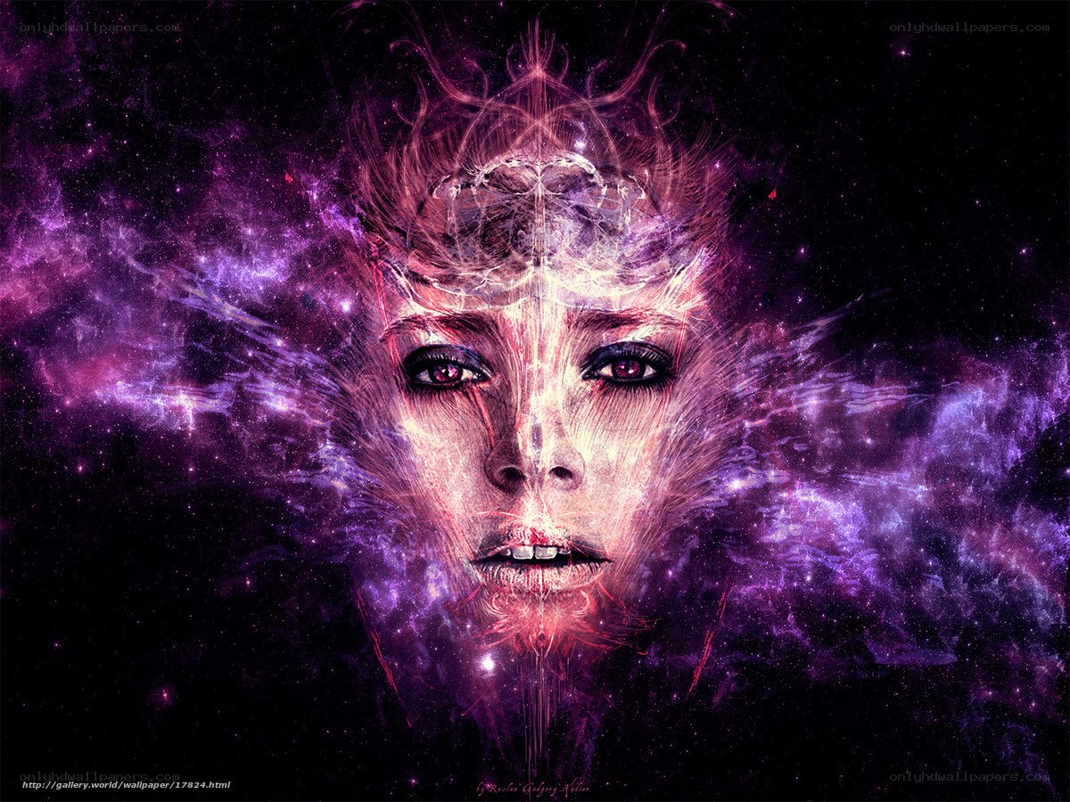 cosmic woman face art