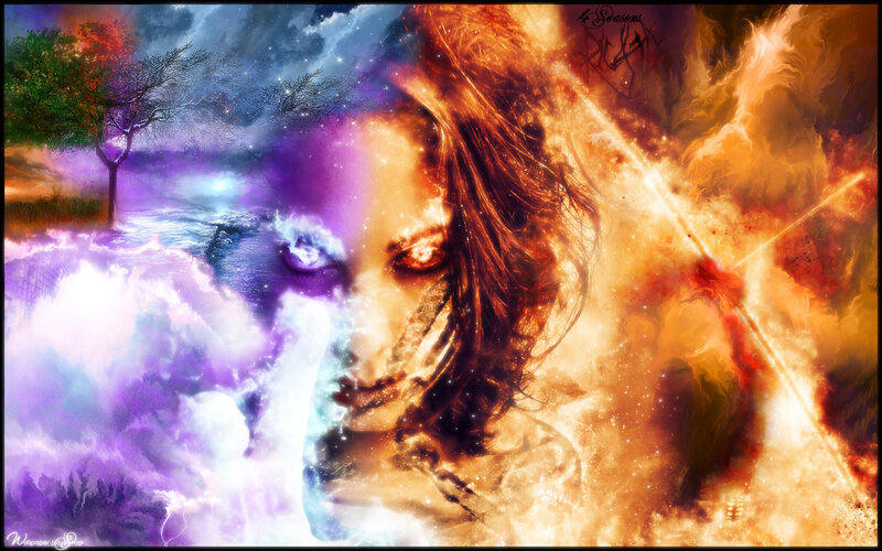 cosmic woman with dual nature