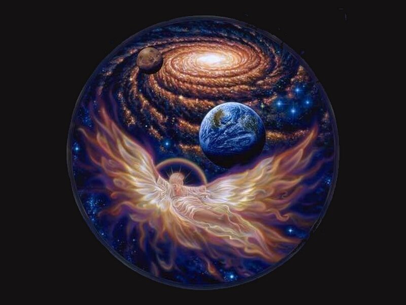 cosmic yin-yang with angel