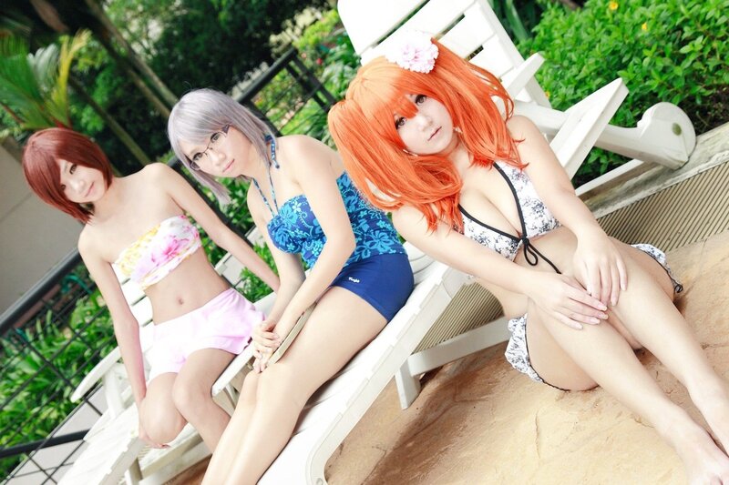Cosplay girls in swimsuits
