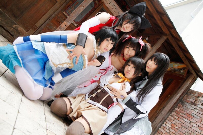 Cosplay group posing together