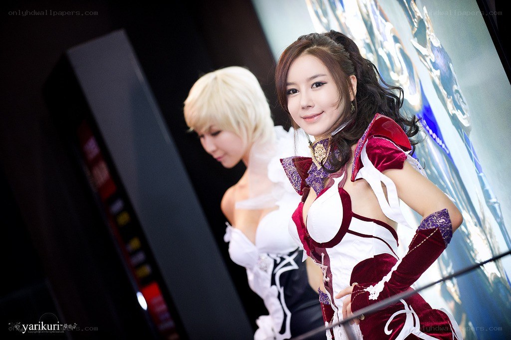 Cosplay models at gaming event