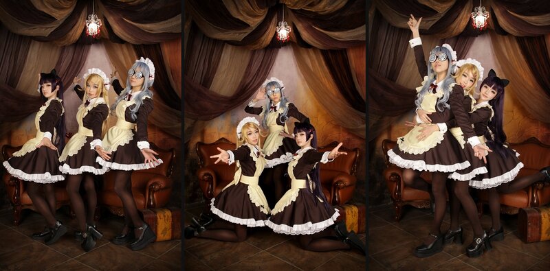 cosplay of three maids