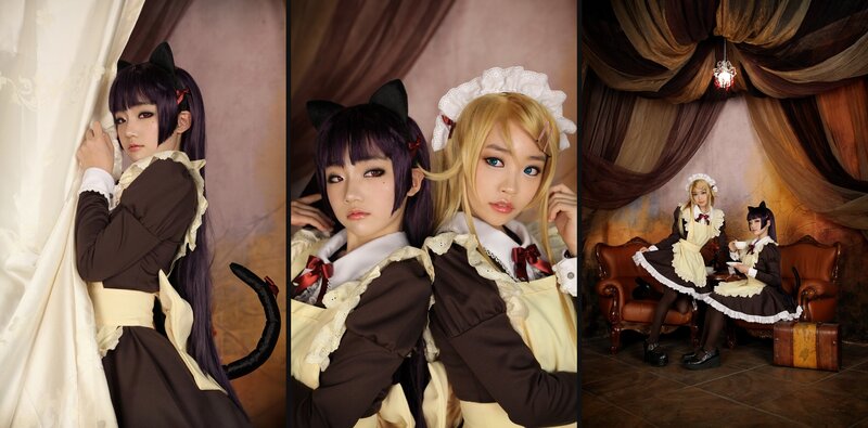 Cosplay of two maids