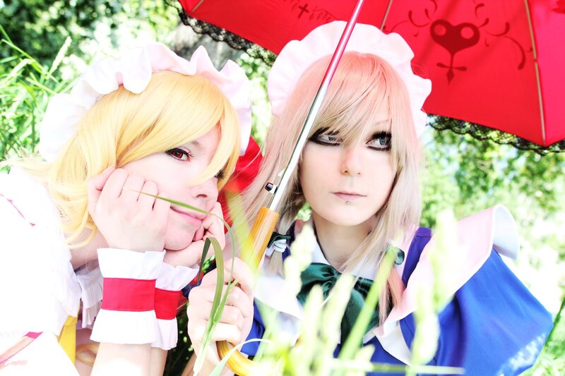 Cosplay with red umbrella