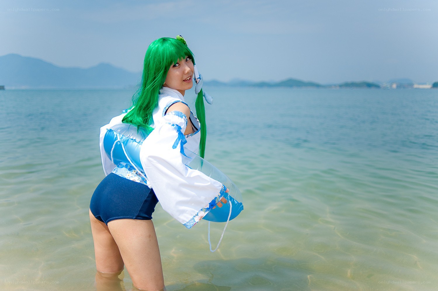 cosplayer at the beach