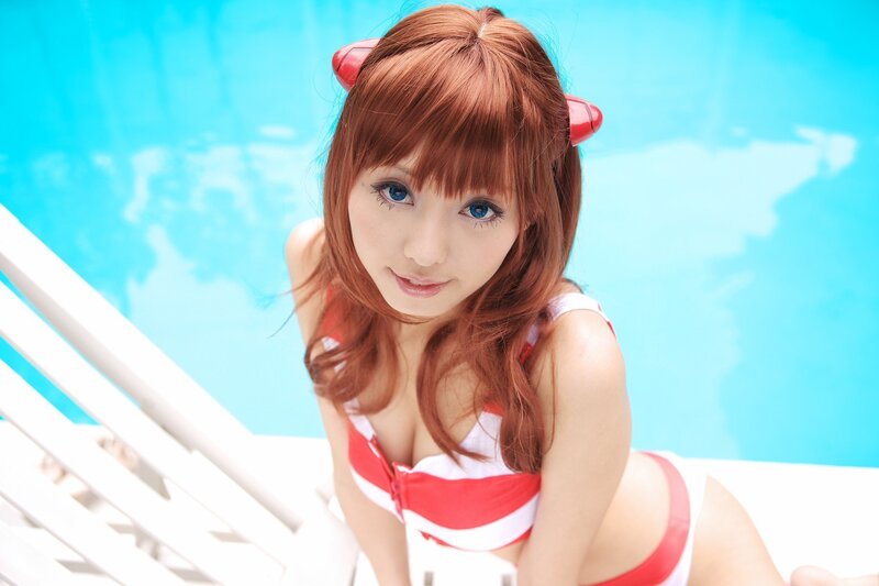 cosplayer by pool