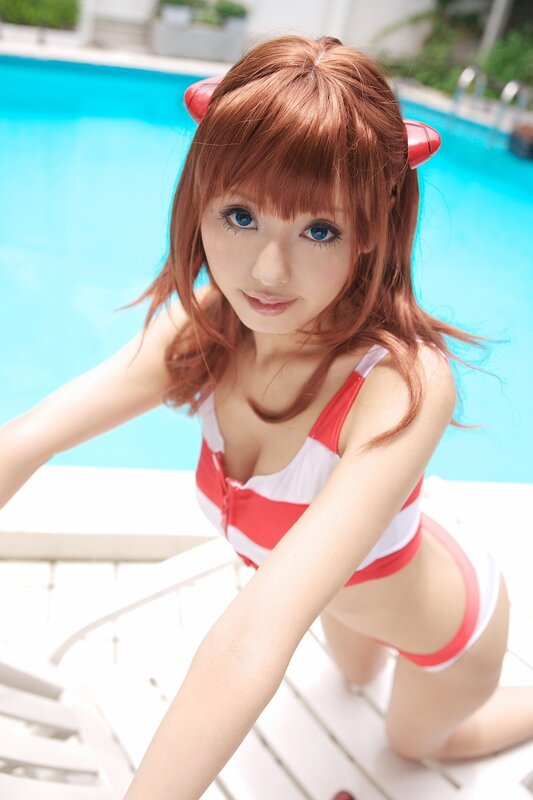 cosplayer by pool