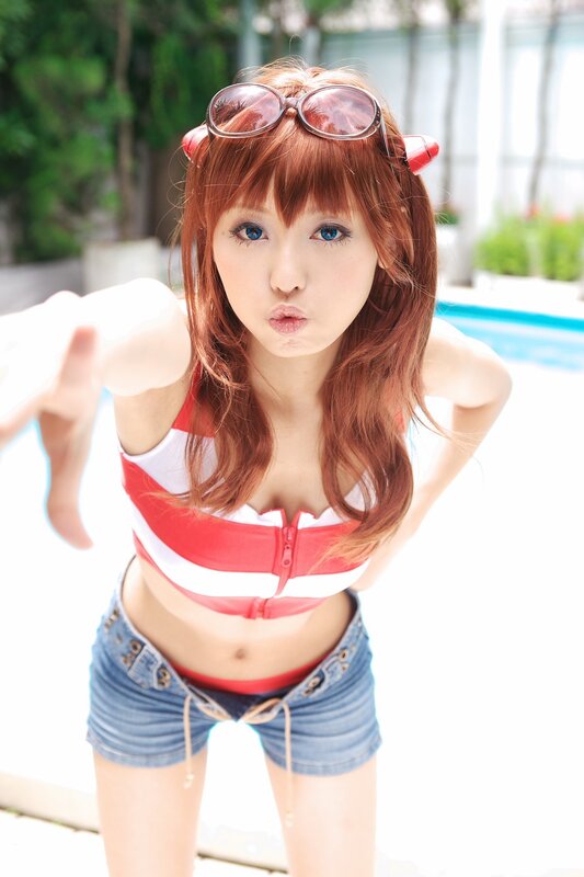 cosplayer by pool