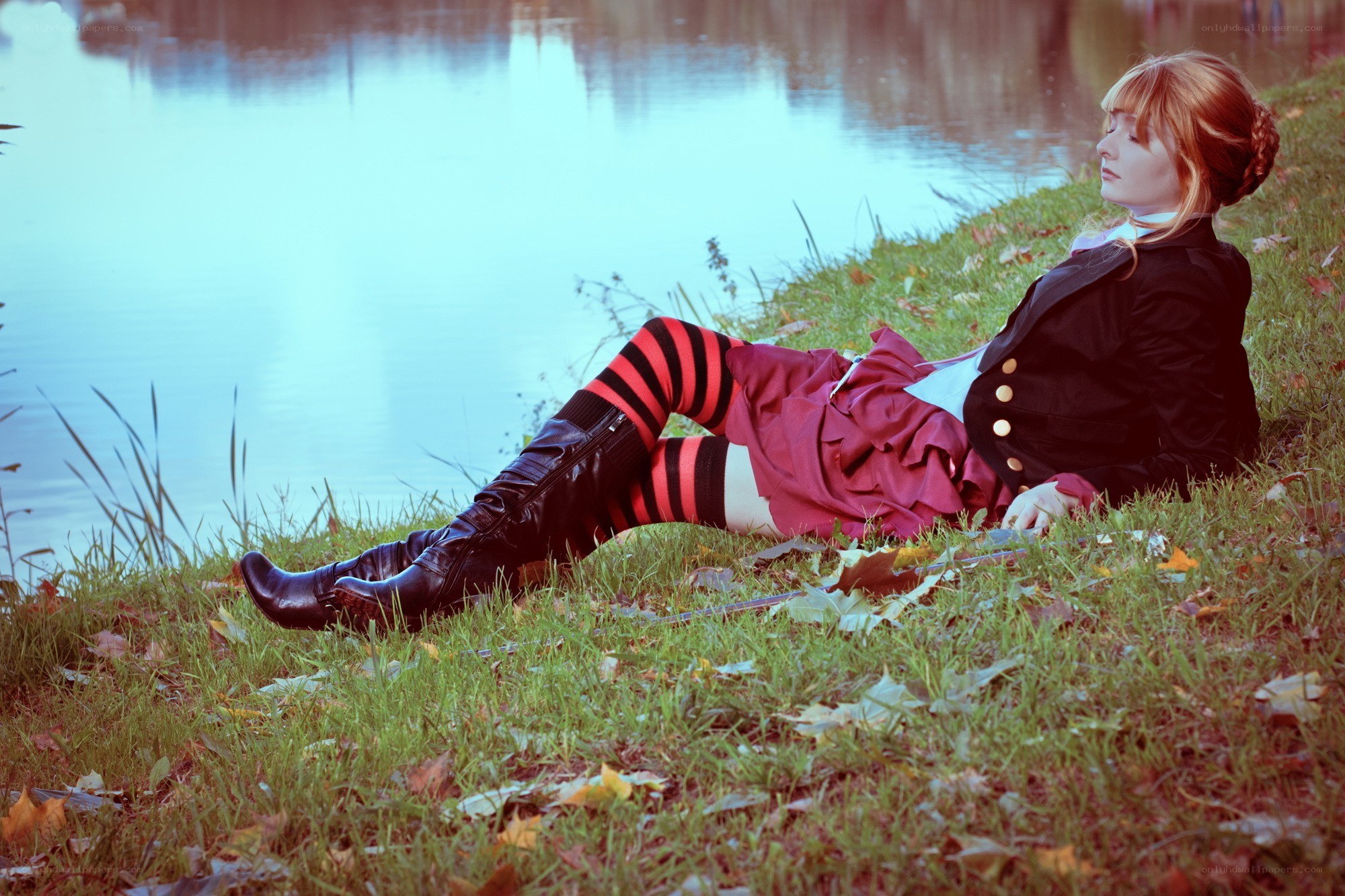 cosplayer by the lake