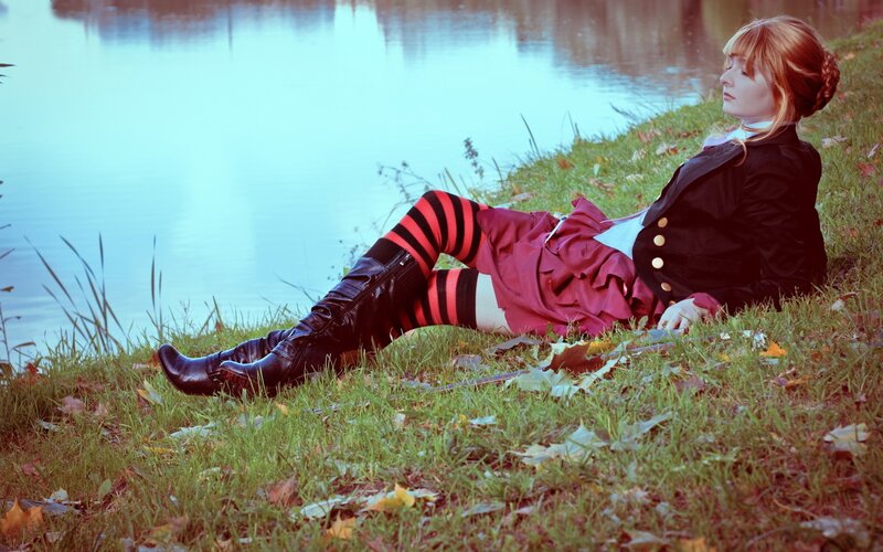 cosplayer by the lake